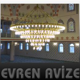 4,5 Metre Ayetli 186 Ampul Osmanlı Cami Avizeleri - 512