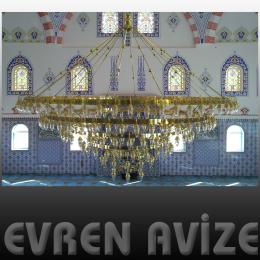4,5 Metre Ayetli 186 Ampul Osmanlı Cami Avizeleri - 514