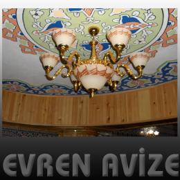 9 Ampul Sarı Döküm Cami Avizeleri - 304, 9 Ampullu Sarı Döküm Cami Avizeleri